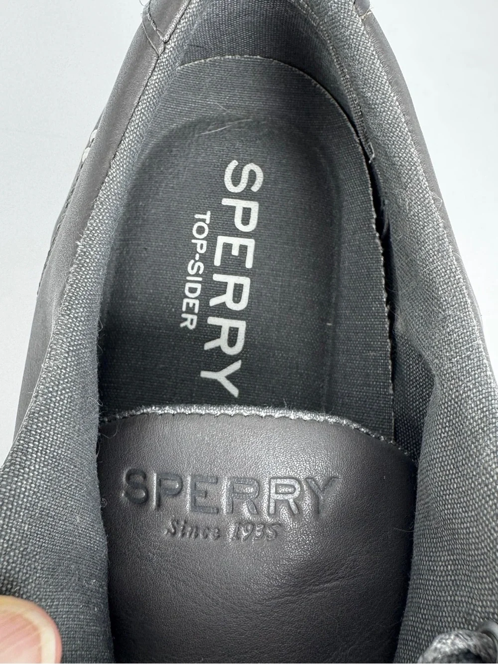 Sperry Men's Black Low-Top Lace-Up Sneakers with White Sole